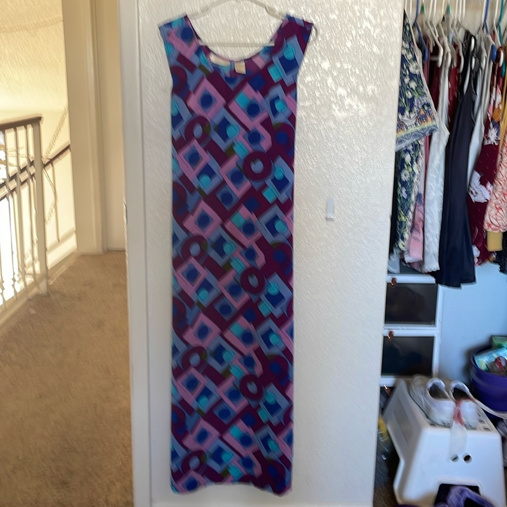 Geometric patterned dress. Rarely worn. Lightweight and very comfortable.